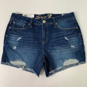 Seven7 Women's Shorts 8 Weekend Denim Shorts Frayed Hem 5" Inseam Size 8